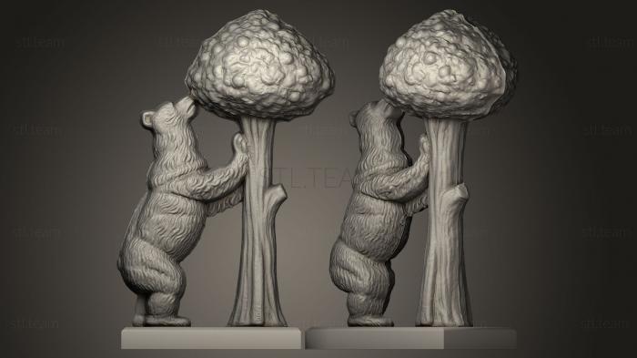 3D model bear with a tree (STL)